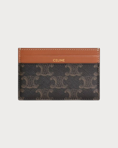 CELINE Medium Card Holder In Triomphe Canvas And Calfskin | 賽琳 卡套 (啡色) - LONDONKELLY 英國名牌代購