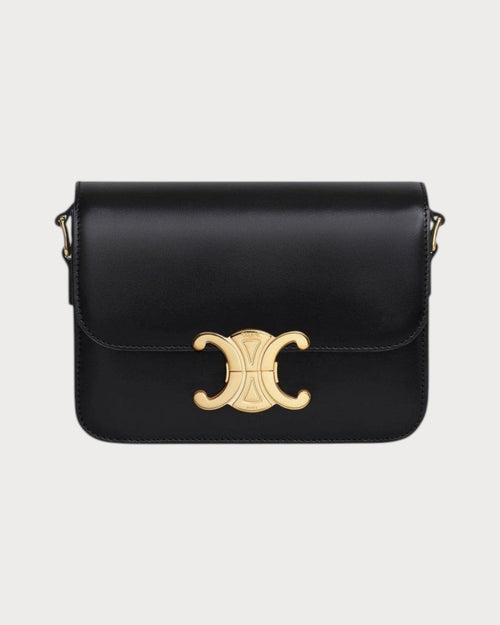 CELINE Triomphe Bag Shiny Calfskin Black Shiny Calfskin(Teen/Many) - LONDONKELLY 英國名牌代購