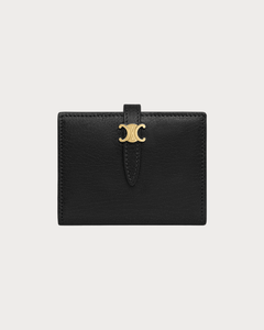 CELINE Triomphe Pontet Bi-Fold Card Holder Goatskin(Black) - LONDONKELLY 英國名牌代購