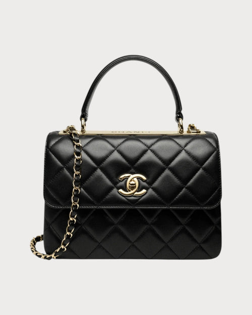 CHANEL A92236 Classic Flap Bag with Top Handle Lambskin(Black) - LONDONKELLY 英國名牌代購