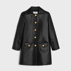 CELINE Coat with Claudine Collar in Soft Lambskin | 賽琳 柔軟小羊皮克勞汀領大衣（黑色）