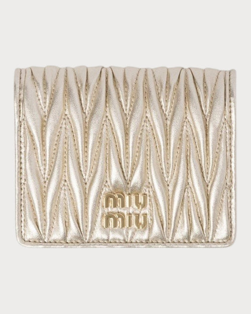MIU MIU Matelasse Nappa Leather Wallet | 繆繆 銀包 (Pyrite)