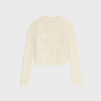 CELINE Embroidered Cardigan in Mohair | 賽琳 刺繡羊駝毛開襟衫（米白色）