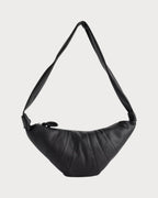 LEMAIRE Men's Croissant Medium Leather Cross - Body Bag | 男仕牛角包手袋 (黑色) - LONDONKELLY 英國名牌代購