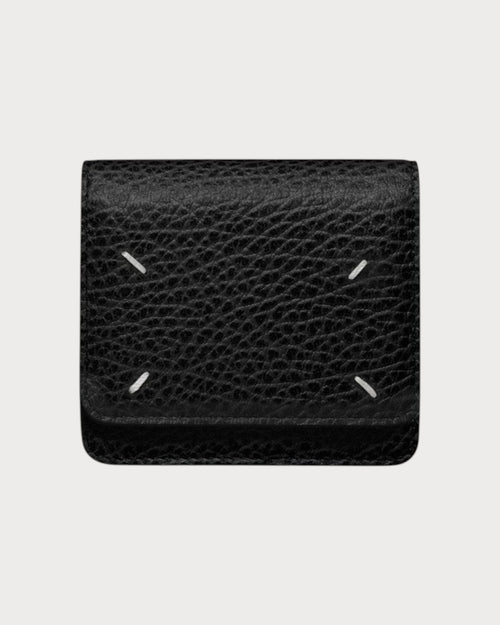 MAISON MARGIELA MM Black Leather Buttoned Chain Wallet | 銀包連鏈帶 (黑色) - LONDONKELLY 英國名牌代購