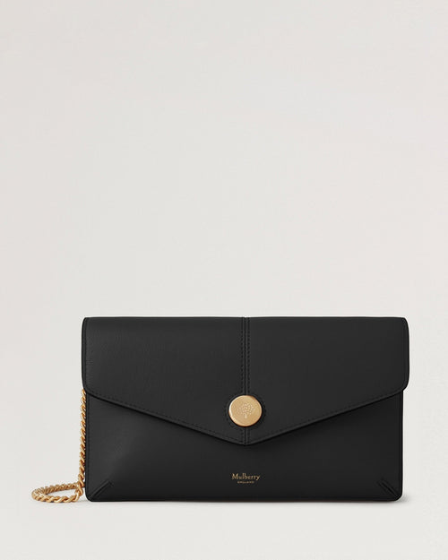 MULBERRY Press Stud Pochette on Chain | 瑪百莉 按扣鍊條小包（黑色） - LondonKelly 英國名牌代購