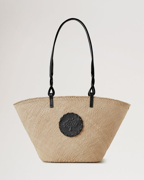 MULBERRY Raffia Basket Tote | 瑪百莉 拉菲草籃托特包（自然色與黑色） - LondonKelly 英國名牌代購
