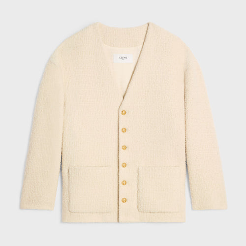 CELINE Oversized Jacket in Cashmere Natte | 賽琳 羊絨粗紡超大外套（象牙色）