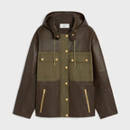 CELINE Parka in Soft Lambskin | 賽琳 柔軟小羊皮連帽大衣（深卡其色）
