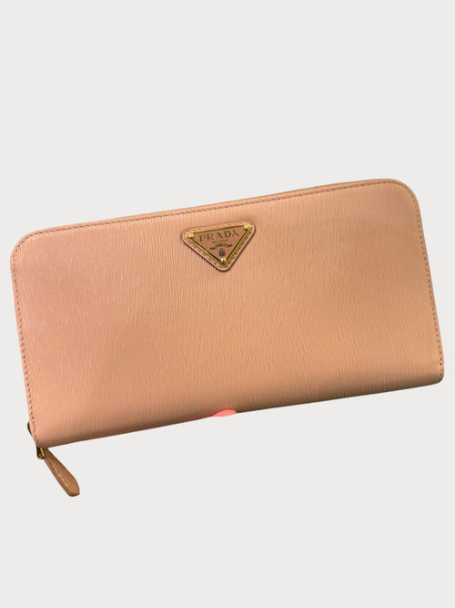 PRADA 1ML506 Zip Around Long Wallet Leather(Pink) - LONDONKELLY 英國名牌代購