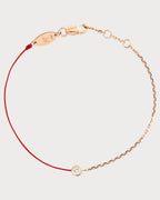 REDLINE Rose Gold and Diamond Pure Half - Chain Bracelet | 紅繩 手鏈 (0.1CT/多色) - LondonKelly 英國名牌代購