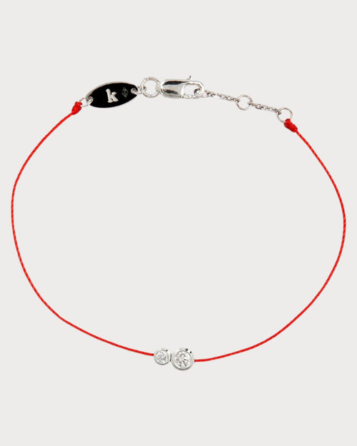 REDLINE White Gold and Diamond Infinite Double Bracelet | 紅繩 手鏈 (0.15CT/多色) - LONDONKELLY 英國名牌代購