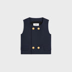 CELINE Top in Double Faced Wool Tricotine | 賽琳 雙面羊毛斜紋呢上衣（墨色）