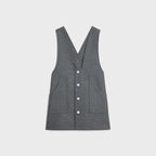 CELINE Tunic Mini Dress in Wool Cloth | 賽琳 羊毛布料束腰迷你洋裝（中灰色）