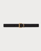 YSL SAINT LAURENT Cassandre Belt with Square Buckle | 聖羅蘭 皮帶 (黑色)