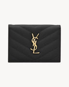 YSL SAINT LAURENT Cassandre Matelasse Business Card Case In Grain Leather | 聖羅蘭 銀包 (黑色) - LONDONKELLY 英國名牌代購