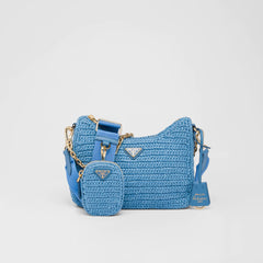 PRADA Re-Edition 2005 Raffia Bag | 普拉達 草編袋 (Blue)